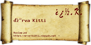 Árva Kitti névjegykártya