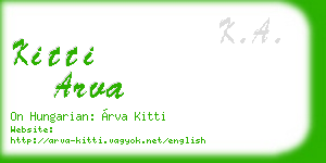 kitti arva business card