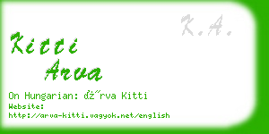 kitti arva business card
